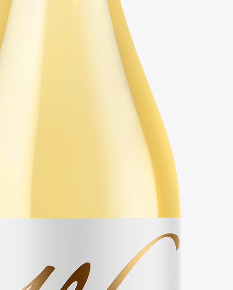 Clear Glass White Wine Bottle Mockup