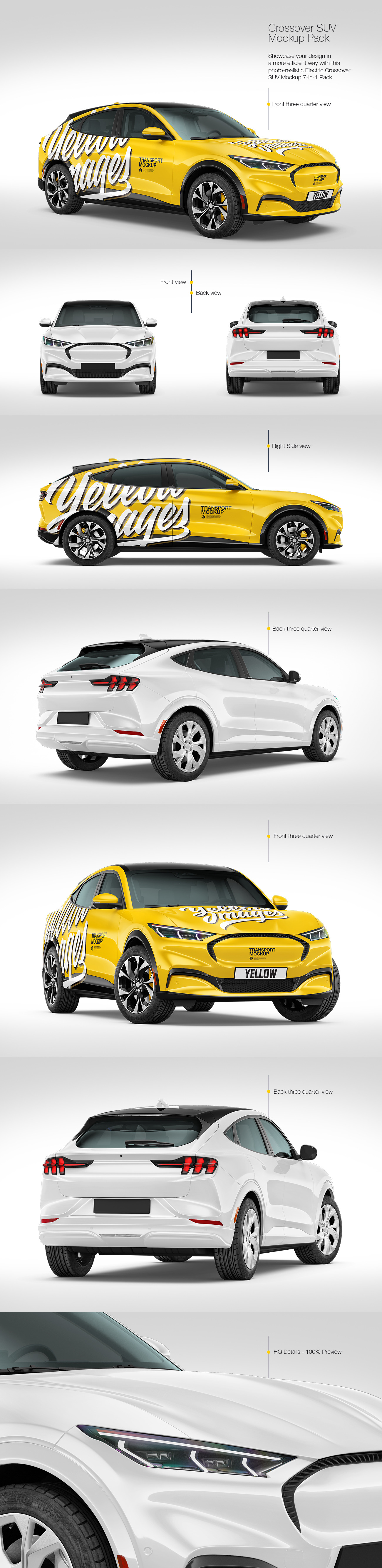 Electric Crossover SUV Mockup Pack Electric Crossover SUV Mockup Pack