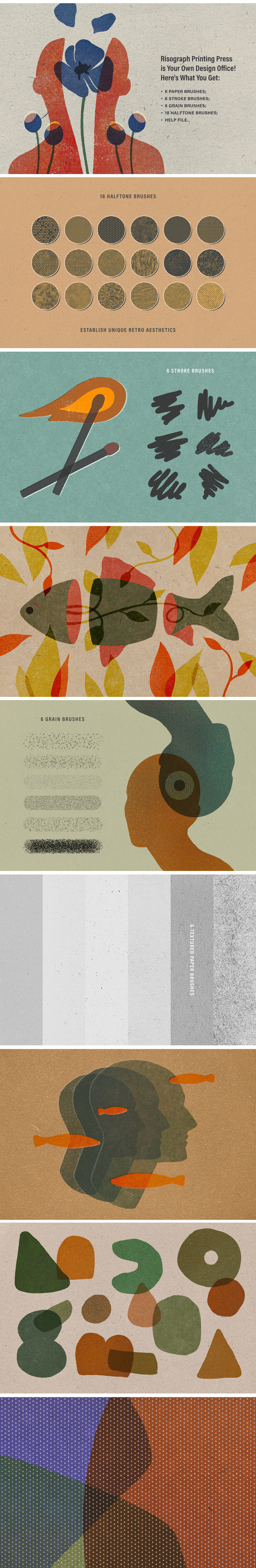 Printing Press Photoshop Brushes