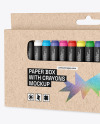 Kraft Box With Crayons Mockup