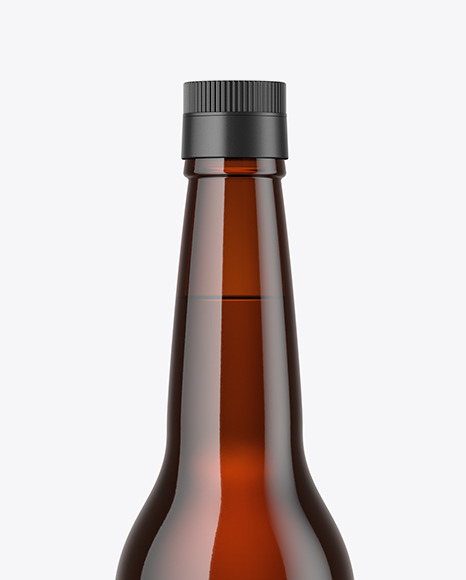 Amber Glass Bottle Mockup