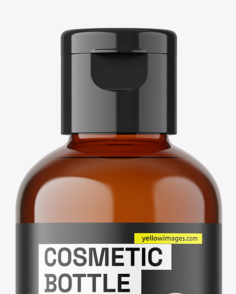 50ml Amber Cosmetic Bottle Mockup 50ml Amber Cosmetic Bottle Mockup