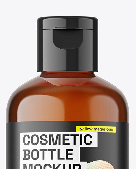 100ml Amber Cosmetic Bottle Mockup 100ml Amber Cosmetic Bottle Mockup