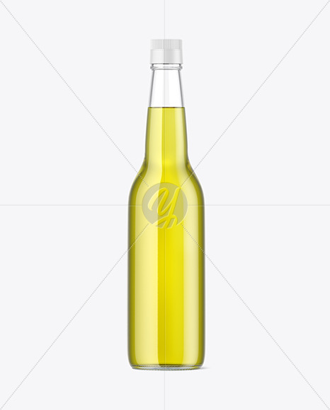 Clear Glass Olive Oil Bottle Mockup