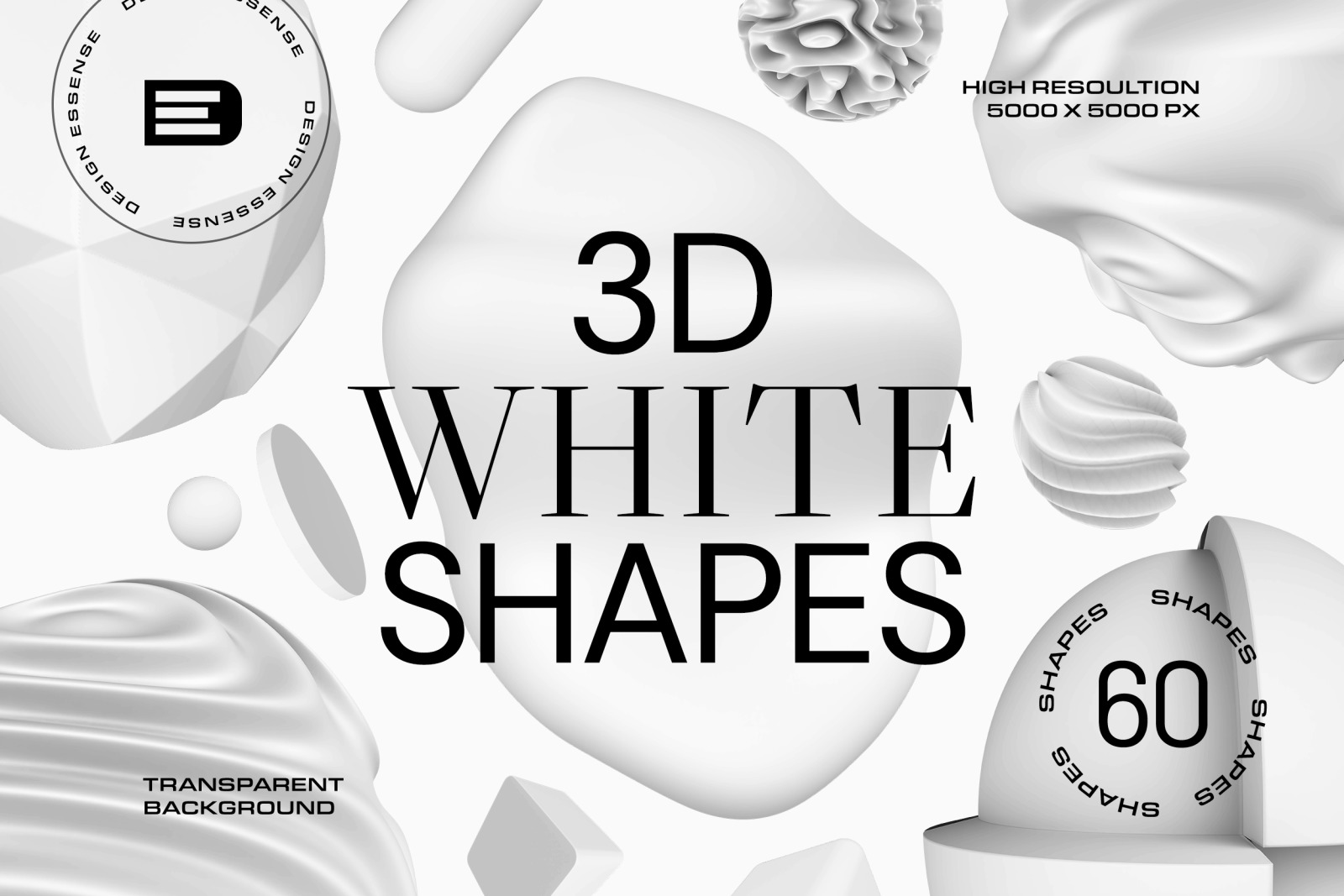 Modern 3D White Shapes Collection Modern 3D White Shapes Collection