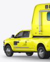 Pickup Truck W\ Camper Trailer Mockup - Back Half Side View