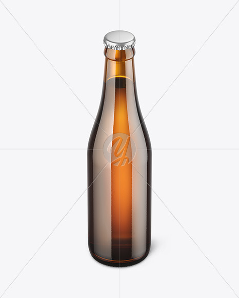 Amber Glass Beer Bottle Mockup