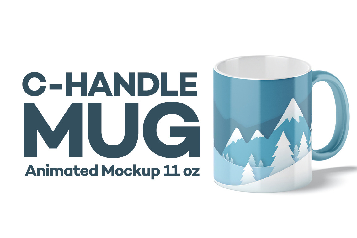 C-Handle Mug Animated Mockup 11oz