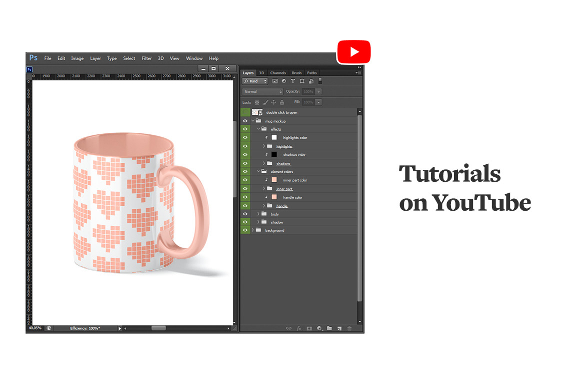 C-Handle Mug Animated Mockup 11oz