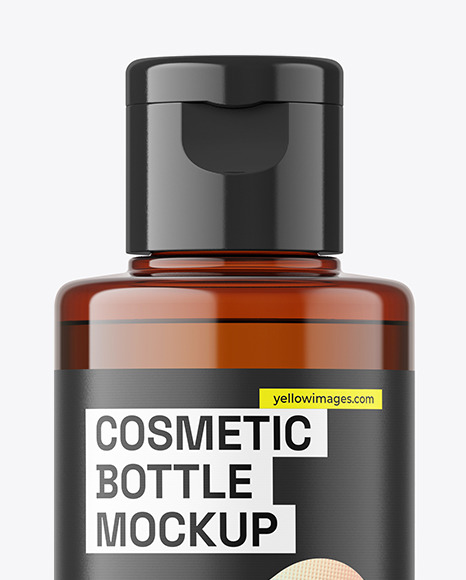 100ml Amber Cosmetic Bottle Mockup 100ml Amber Cosmetic Bottle Mockup