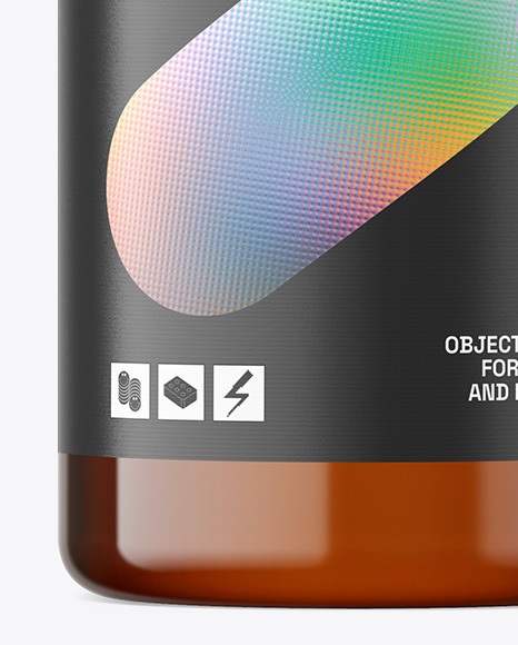 100ml Amber Cosmetic Bottle Mockup 100ml Amber Cosmetic Bottle Mockup