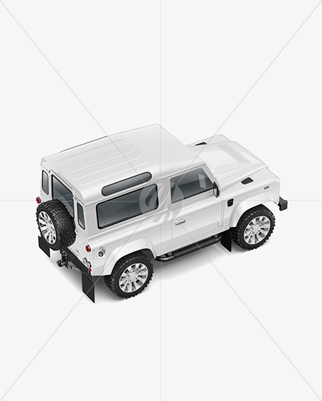 Off-Road SUV Mockup - Back Half Side View (High-Angle Shot)