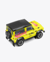 Off-Road SUV Mockup - Back Half Side View (High-Angle Shot)