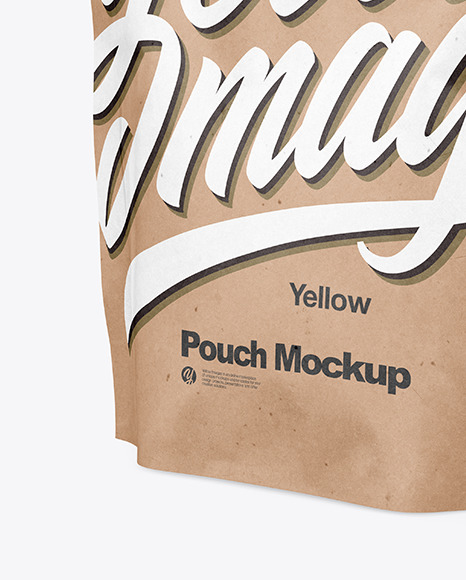 Kraft Pouch Mockup - Halfside View