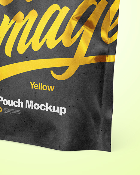 Kraft Pouch Mockup - Halfside View