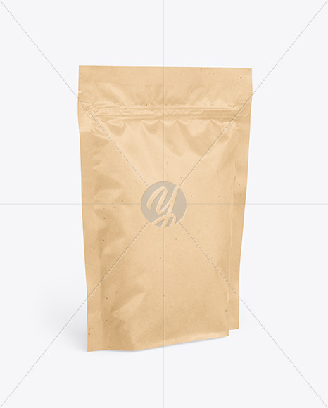 Kraft Pouch Mockup - Halfside View