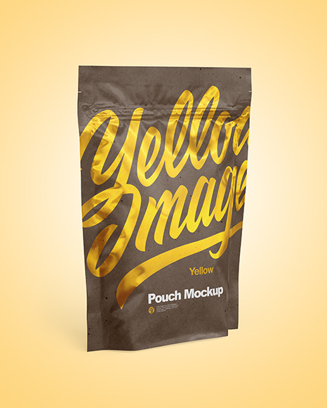 Kraft Pouch Mockup - Halfside View