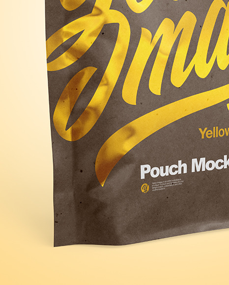 Kraft Pouch Mockup - Halfside View