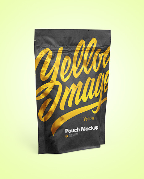 Kraft Pouch Mockup - Halfside View