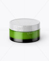 Green Cream Jar With Glossy Cap Mockup (High-Angle Shot)