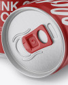 Two 250ml Metallic Aluminium Cans W/ Matte Finish Mockup