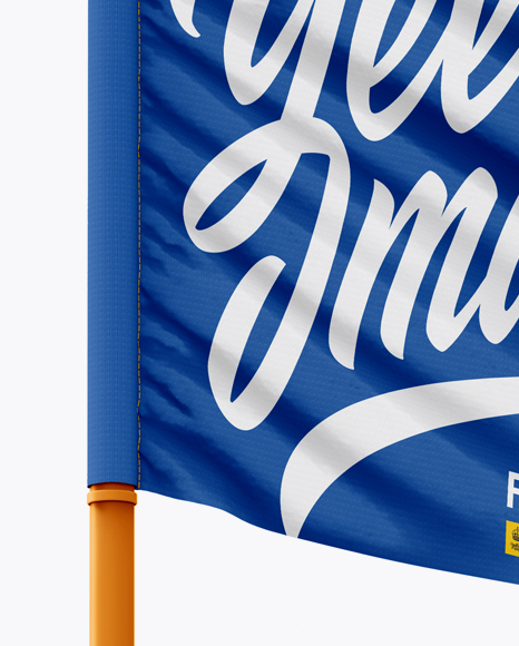 Flag Mockup - Half Side View