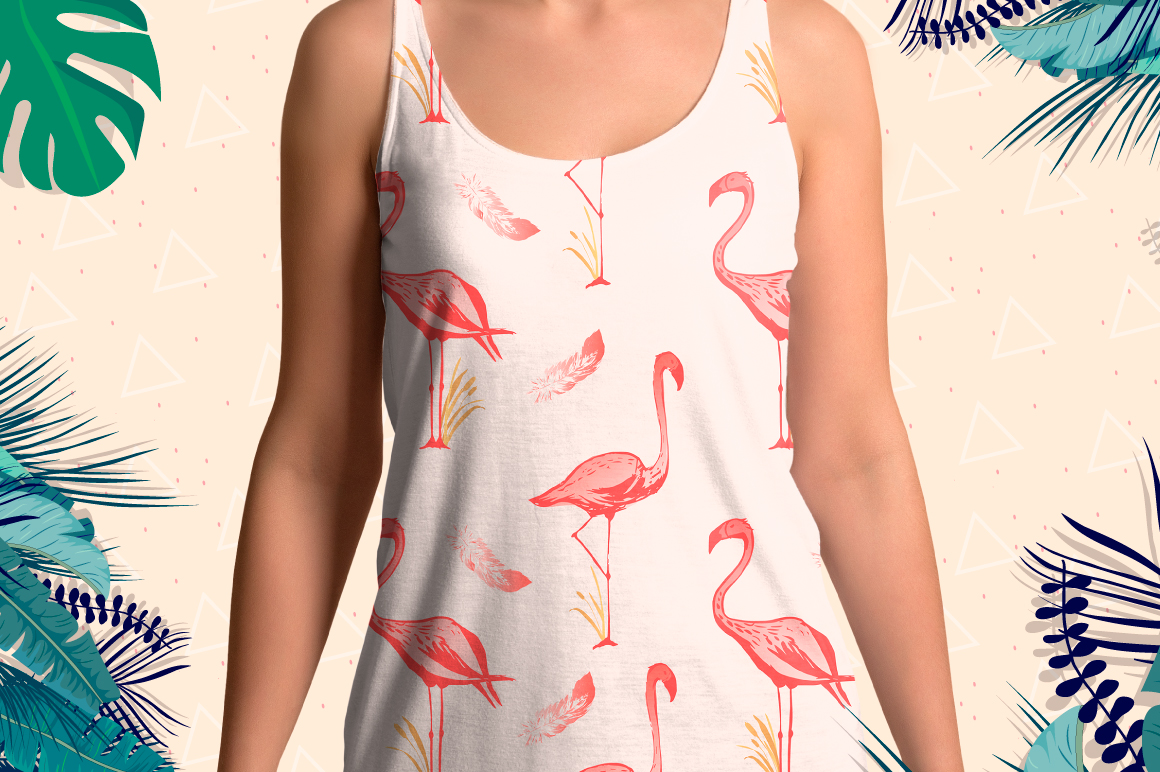 Flamingo seamless vector patterns