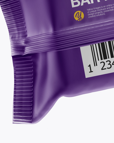 Matte Snack Bar Mockup - Half Side Back View