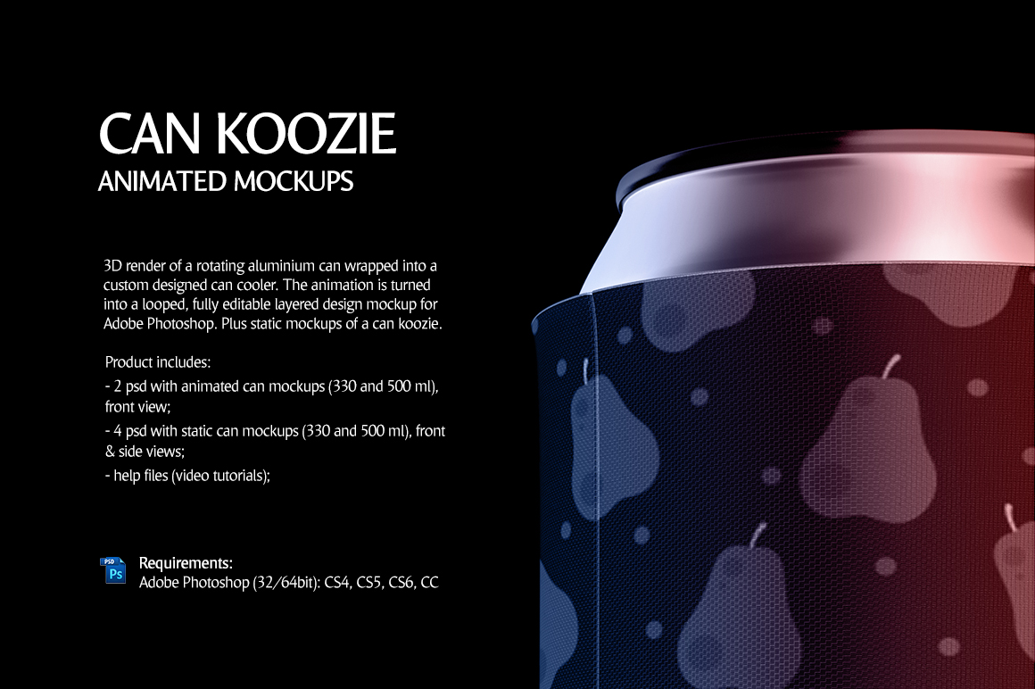 Can Koozie Animated Mockup