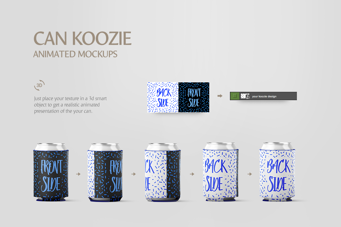 Can Koozie Animated Mockup