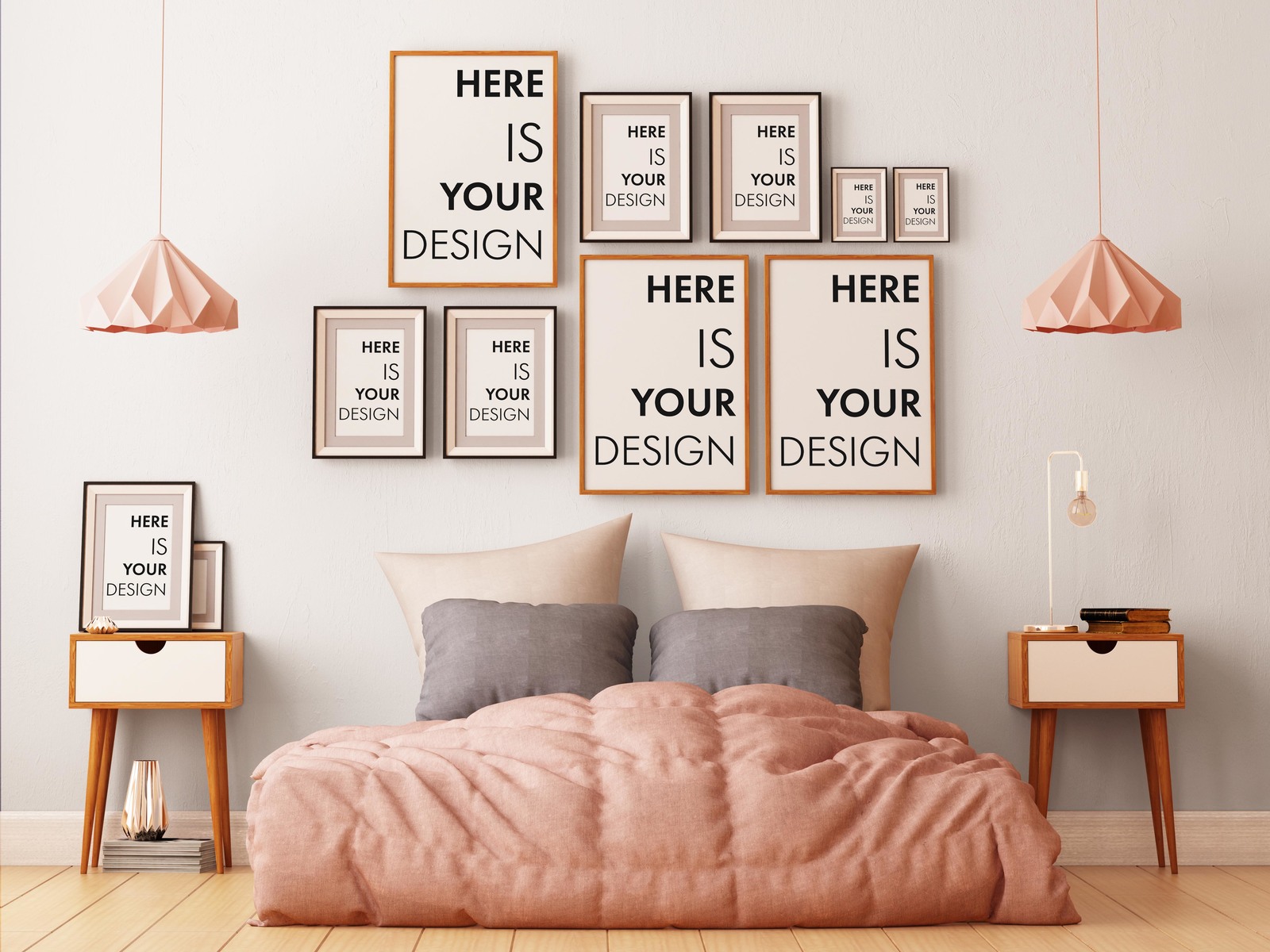 8 group mock-ups of posters in the bedroom 8 group mock-ups of posters in the bedroom