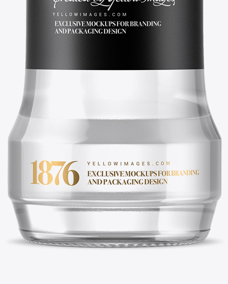 Clear Glass Vodka Bottle Mockup