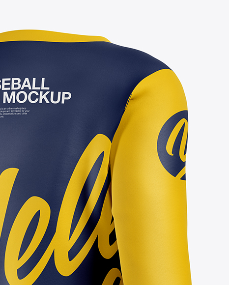 Women’s Baseball T-shirt with Long Sleeves Mockup - Back Half Side View