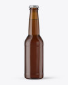 275ml Amber Glass Bottle with Lager Beer Mockup