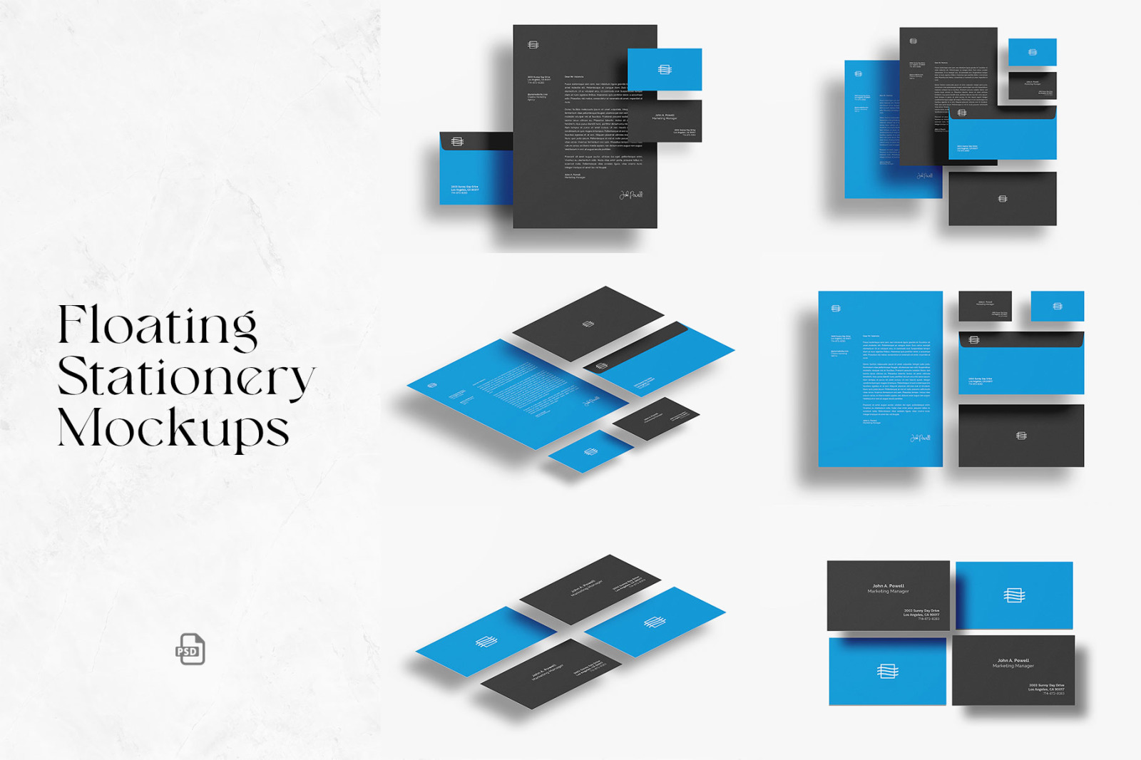 Floating Stationery Mockups Floating Stationery Mockups
