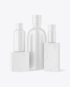 Set of Matte Cosmetic Bottles Mockup