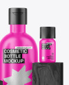 Set of Matte Cosmetic Bottles Mockup