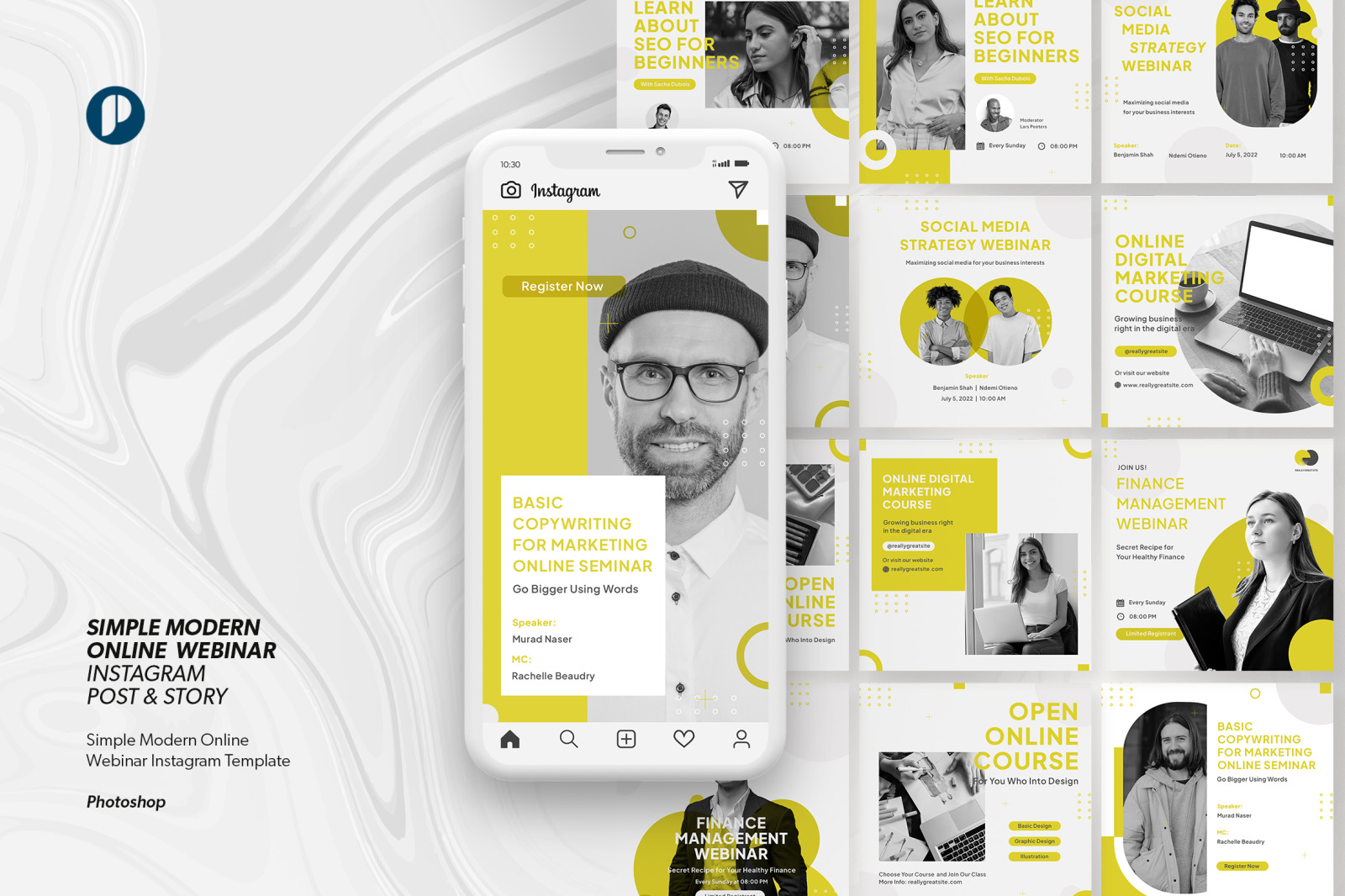 Yellow on Gray Simple Modern Online Webinar Instagram