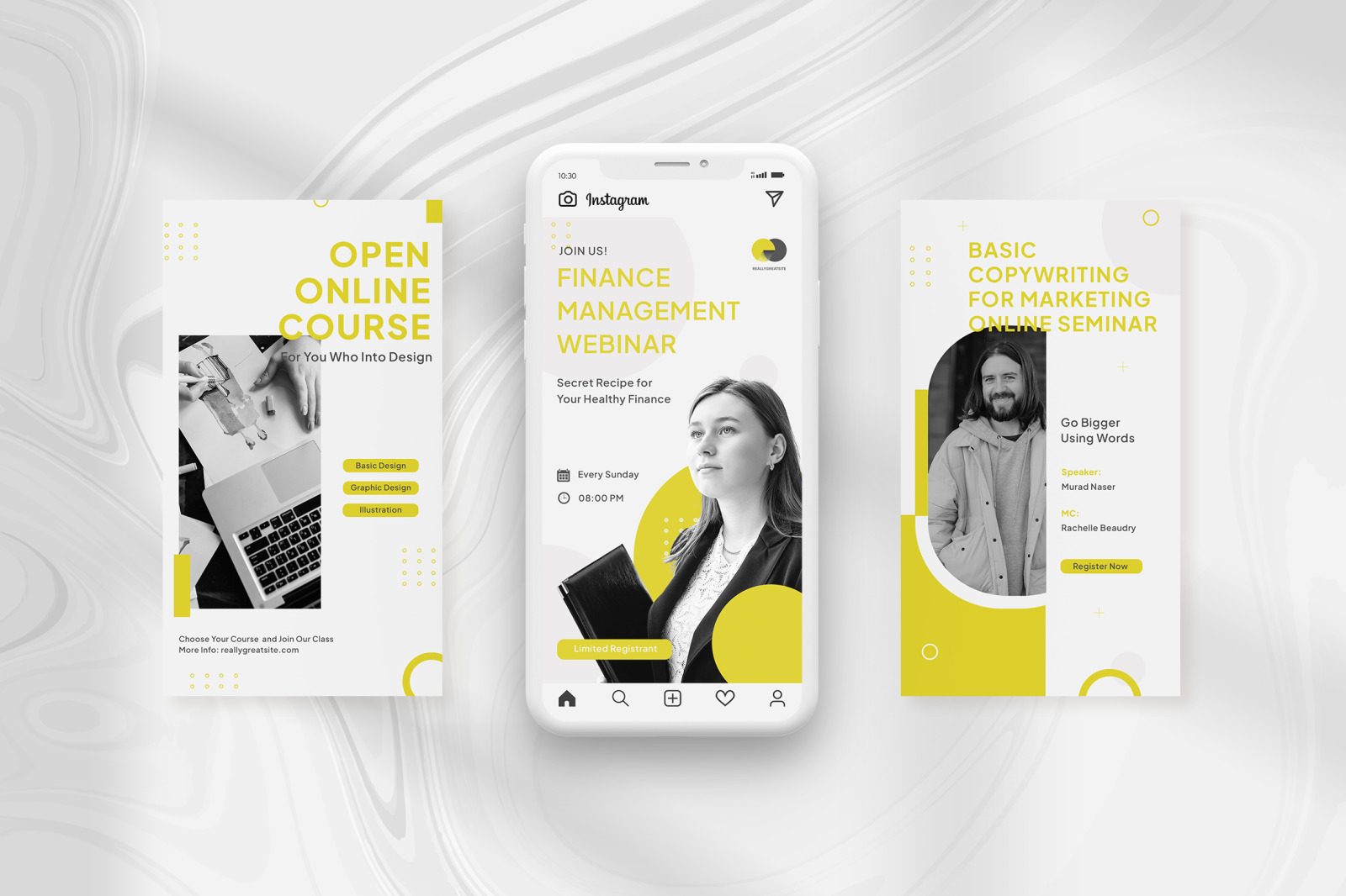 Yellow on Gray Simple Modern Online Webinar Instagram