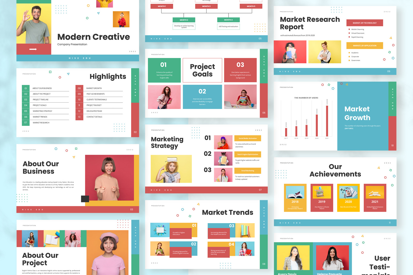 Hive – Colorful Creative Modern Startup PowerPoint Presentation