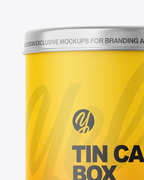 Matte Tin Can Box Mockup