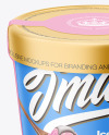 Matte Plastic Ice Cream Cup w/ Label Mockup