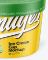 Matte Plastic Ice Cream Cup w/ Label Mockup