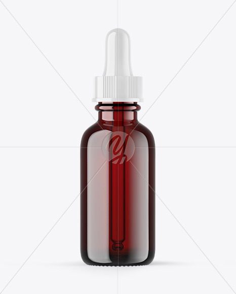 Dark Amber Glass Dropper Bottle Mockup