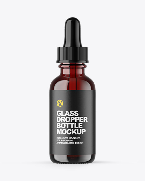 Dark Amber Glass Dropper Bottle Mockup - Oil dropper bottle mockup