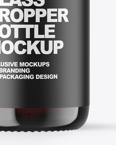 Dark Amber Glass Dropper Bottle Mockup