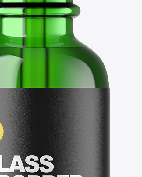 Green Glass Dropper Bottle Mockup