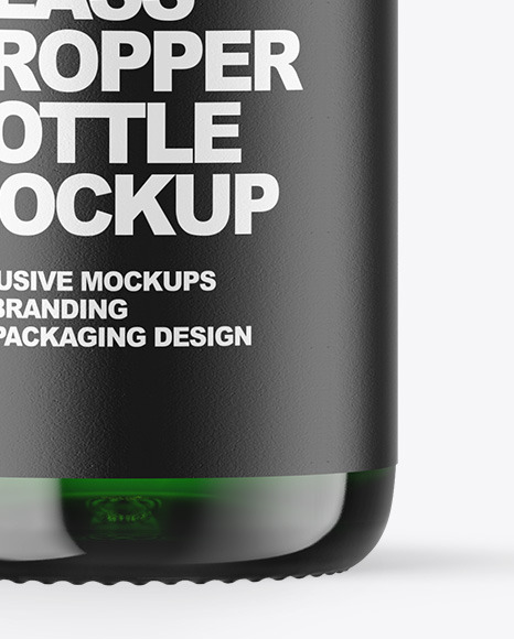 Green Glass Dropper Bottle Mockup