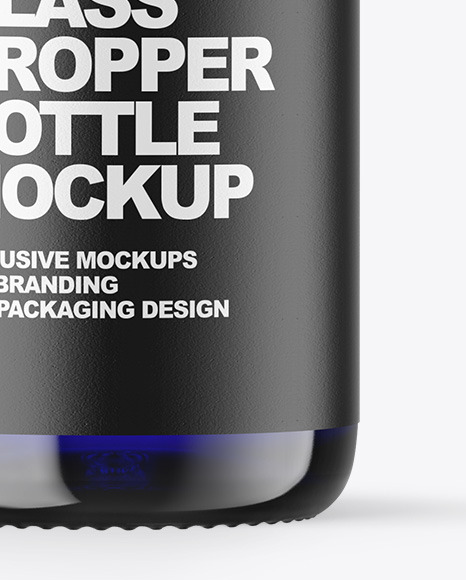 Blue Glass Dropper Bottle Mockup