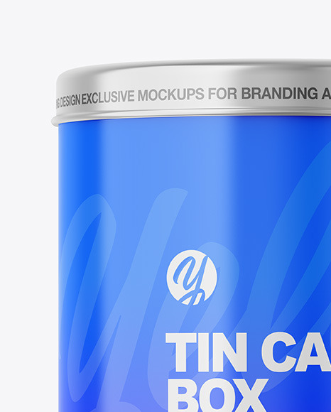 Glossy Tin Can Box Mockup